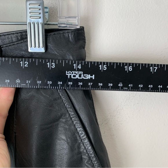 LA Vogue 100% Genuine Leather Pants Black Size 14 Vintage - Picture 9 of 14